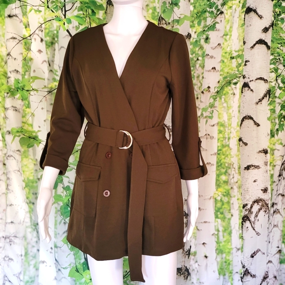 Olive belted Romper (large)